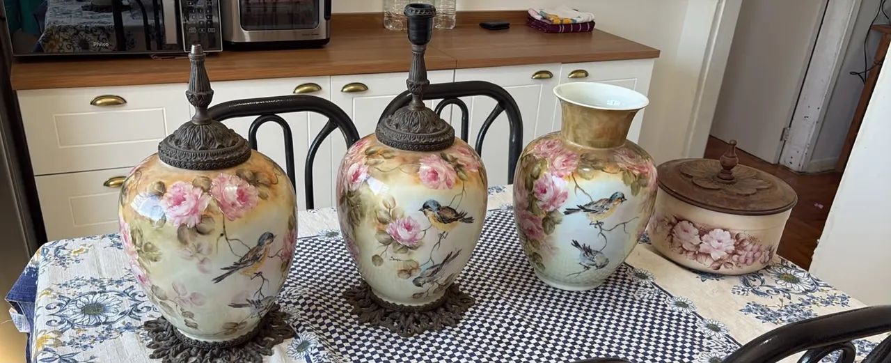 VASOS, ABAJUR, ANTIGUIDADES