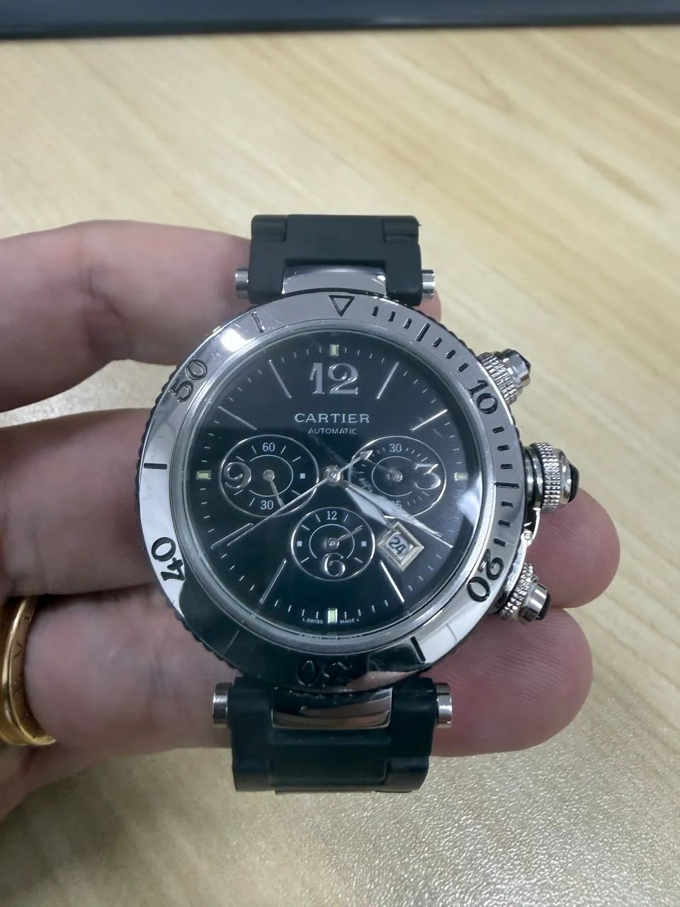 relógio cartier pasha chronograph automático