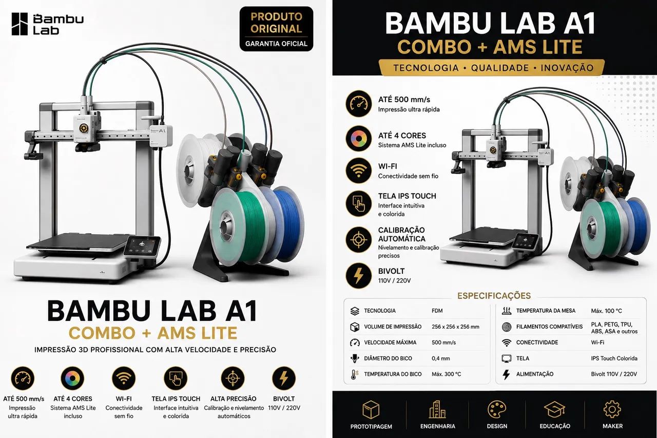 impressora 3d Bambu Lab A1 Combo+Ams lite  - Foto 2