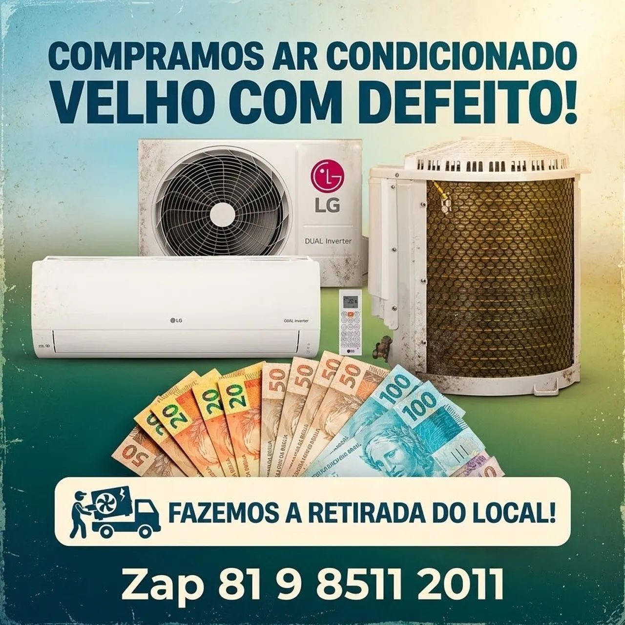 Ar condicionado velho com defeito