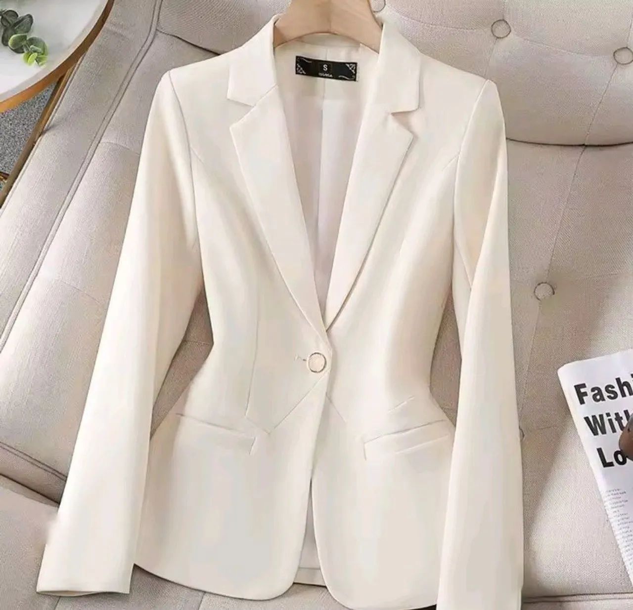 Blazer com forro cor off white