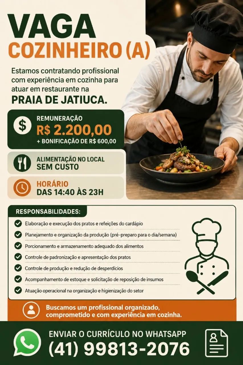 VAGA COZINHEIRA