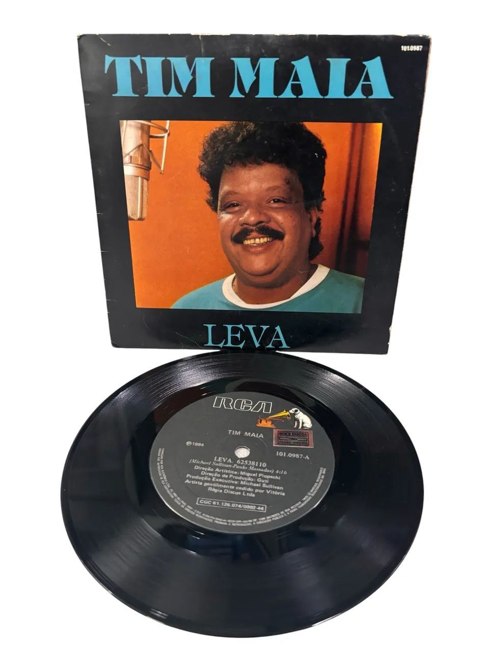 vinil de 7 polegadas do artista Tim Maia, lançado pela RCA em 1984