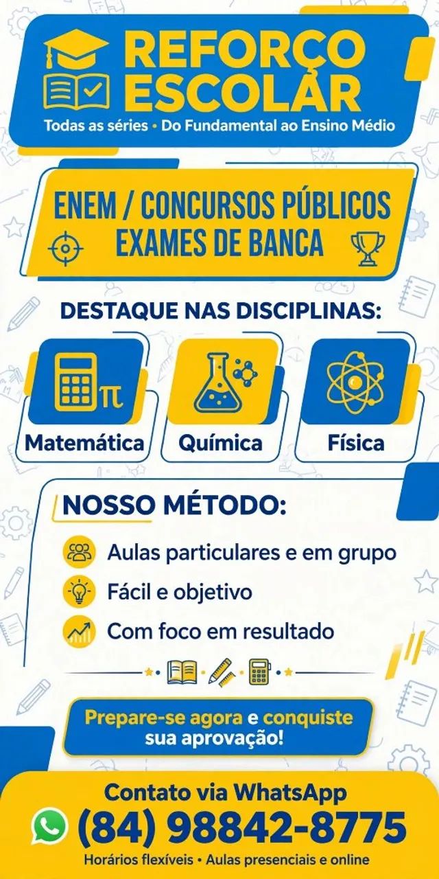 Aulas particulares/Reforço Escolar 