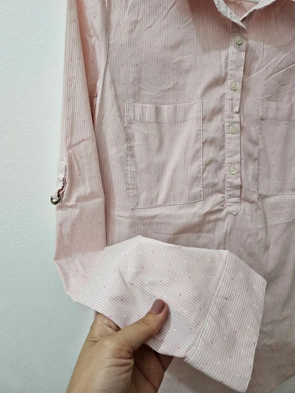 Camisa social rosa Zara M - Foto 2