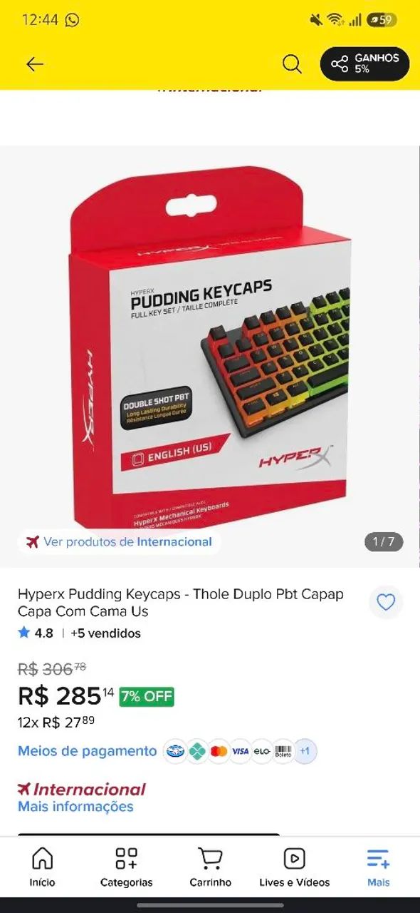 Teclado Attack Shark K86+Pudding Hyperx - Foto 3