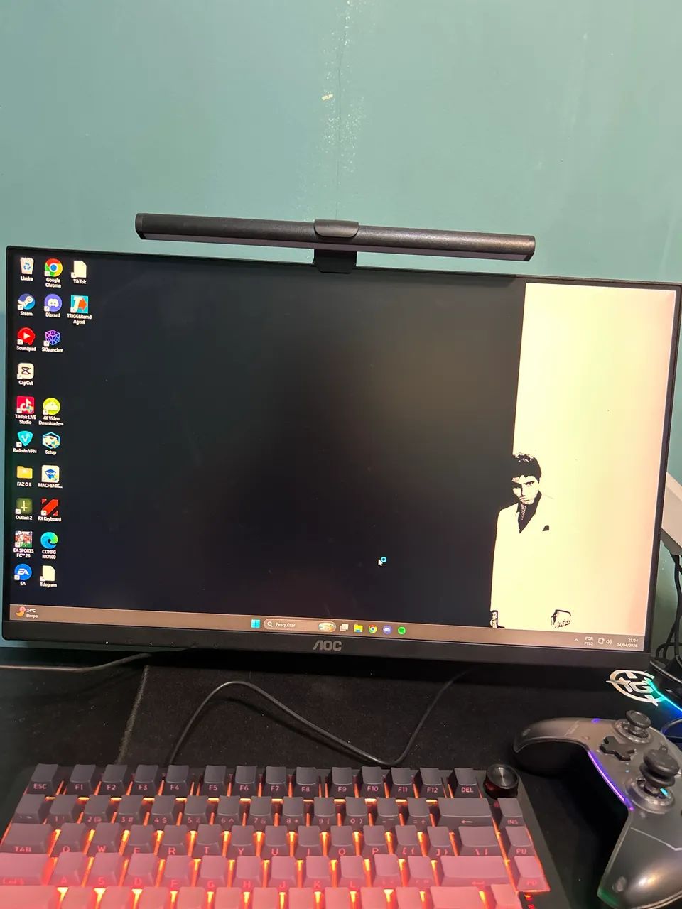 Monitor Gamer AOC 24 Polegadas 100hz 1ms Perfeito Estado - Foto 2