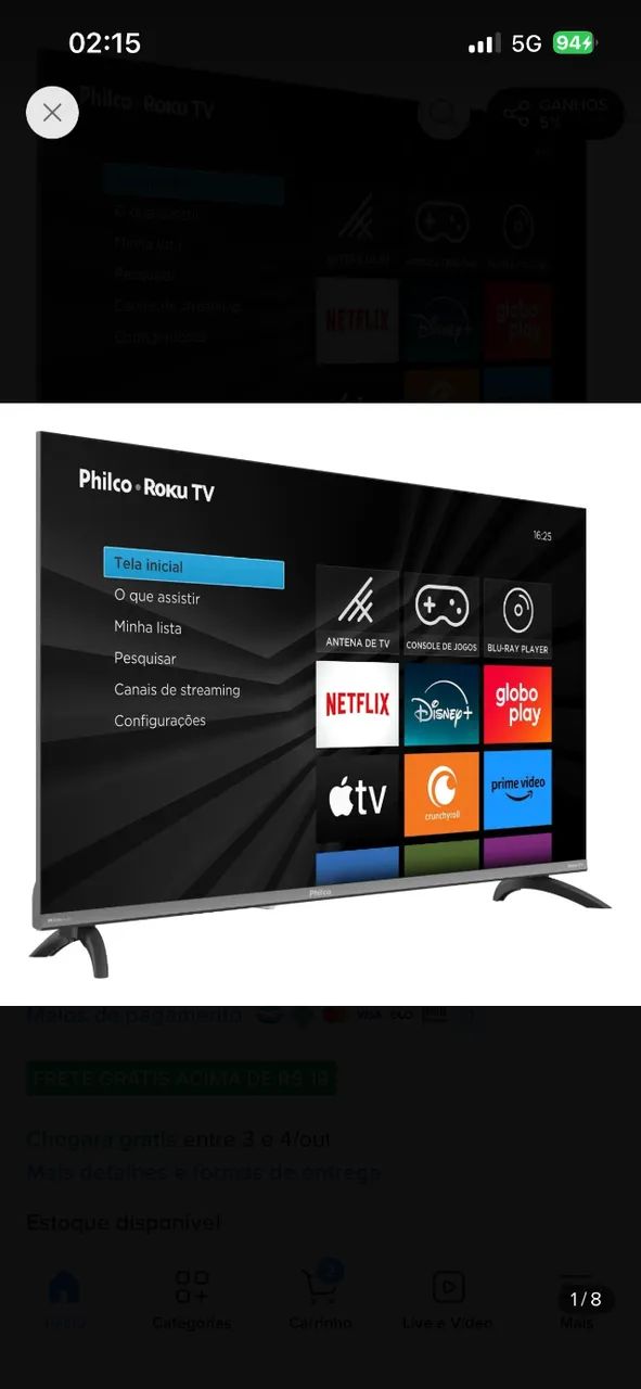 Tv 55 polegadas Philco 