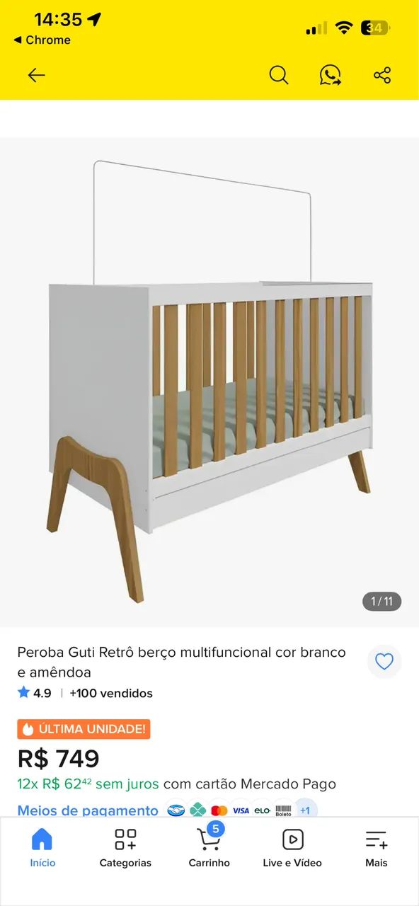 Berço 5 em 1 multifuncional guri - Foto 2
