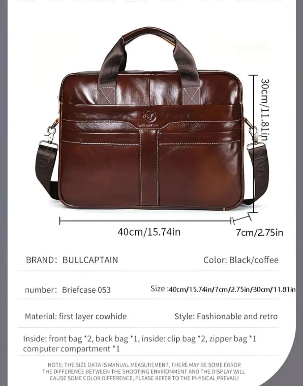 Bolsa para notebook em couro legítimo  - Foto 3