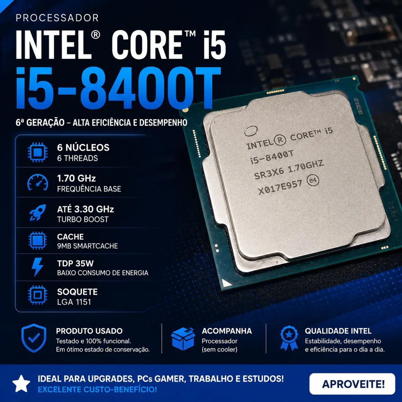Intel Core i5-8400T à venda!