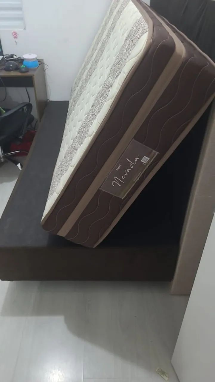 Cama Box e Colchão solteiro 