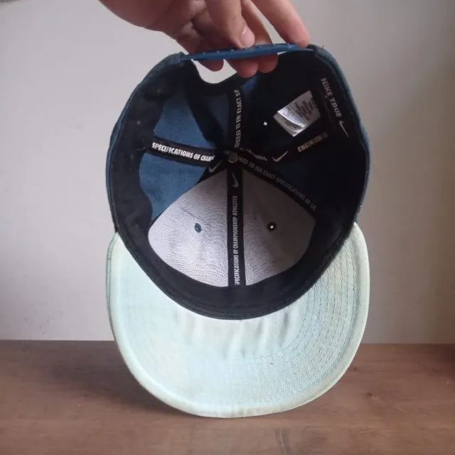 Boné nike original true snapback aba reta azul e verde água - Foto 2