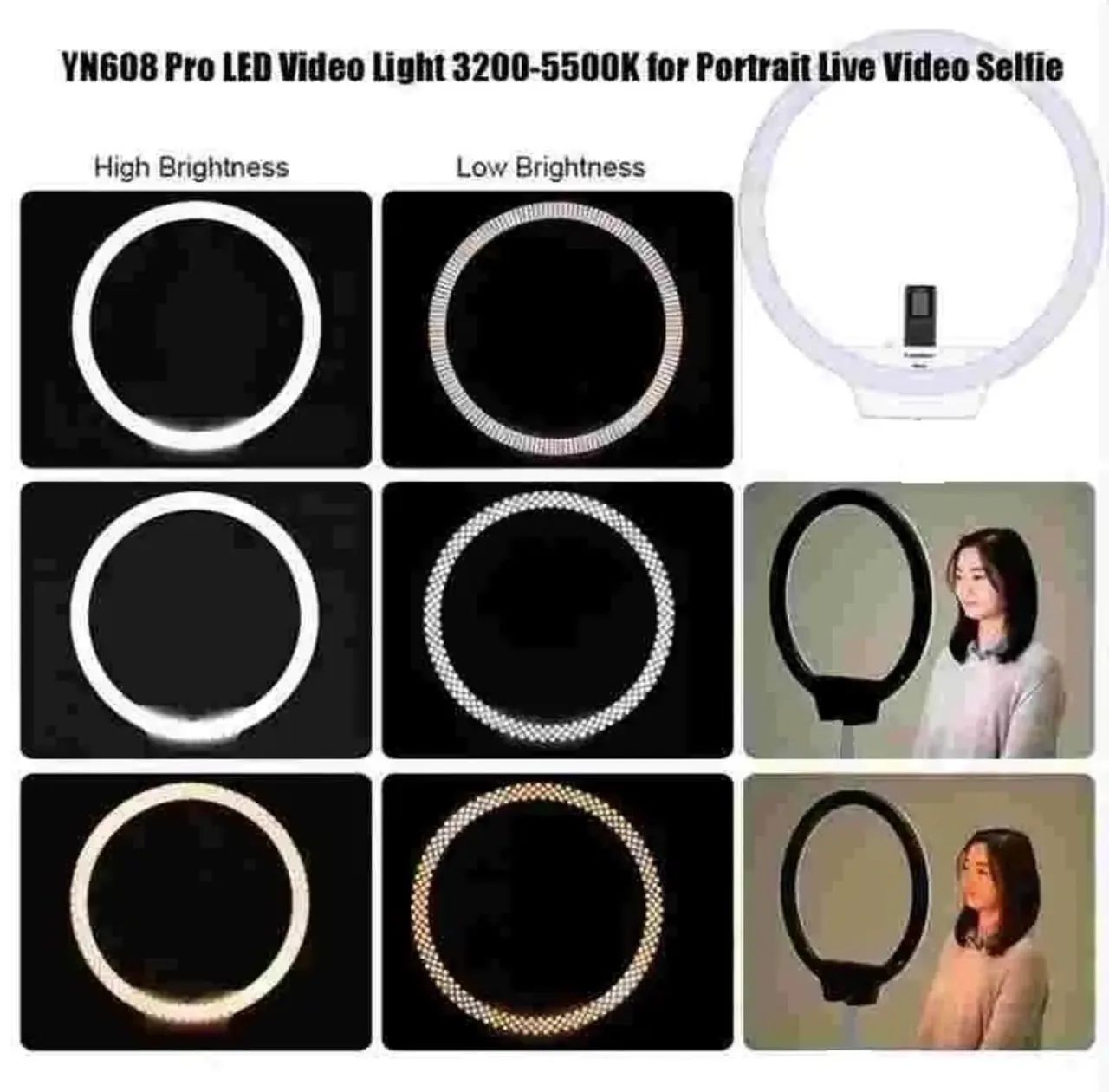 Led Ring Light Yongnuo Yn608 Origiral + Fonte + Tripé 2m - Foto 6