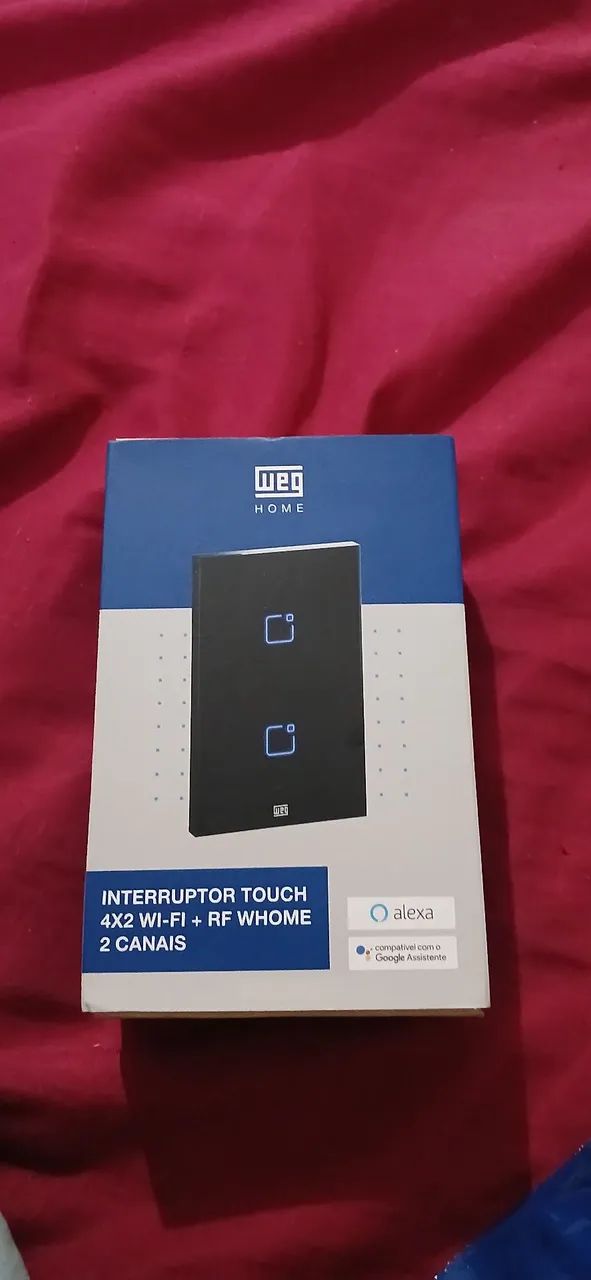 Interruptor Touch Wi-Fi 4x2 WEG 2 Canais RF Smart