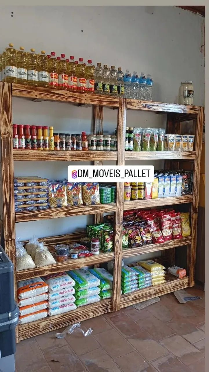 Prateleira comercial pallet rústico 