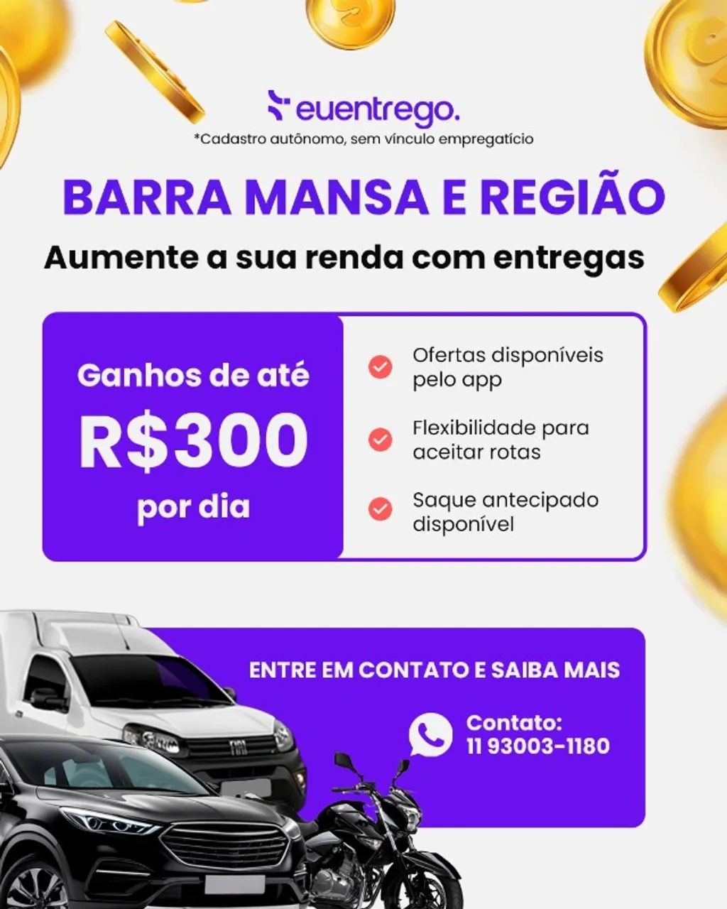 Faça entregas em Barra Mansa e região
