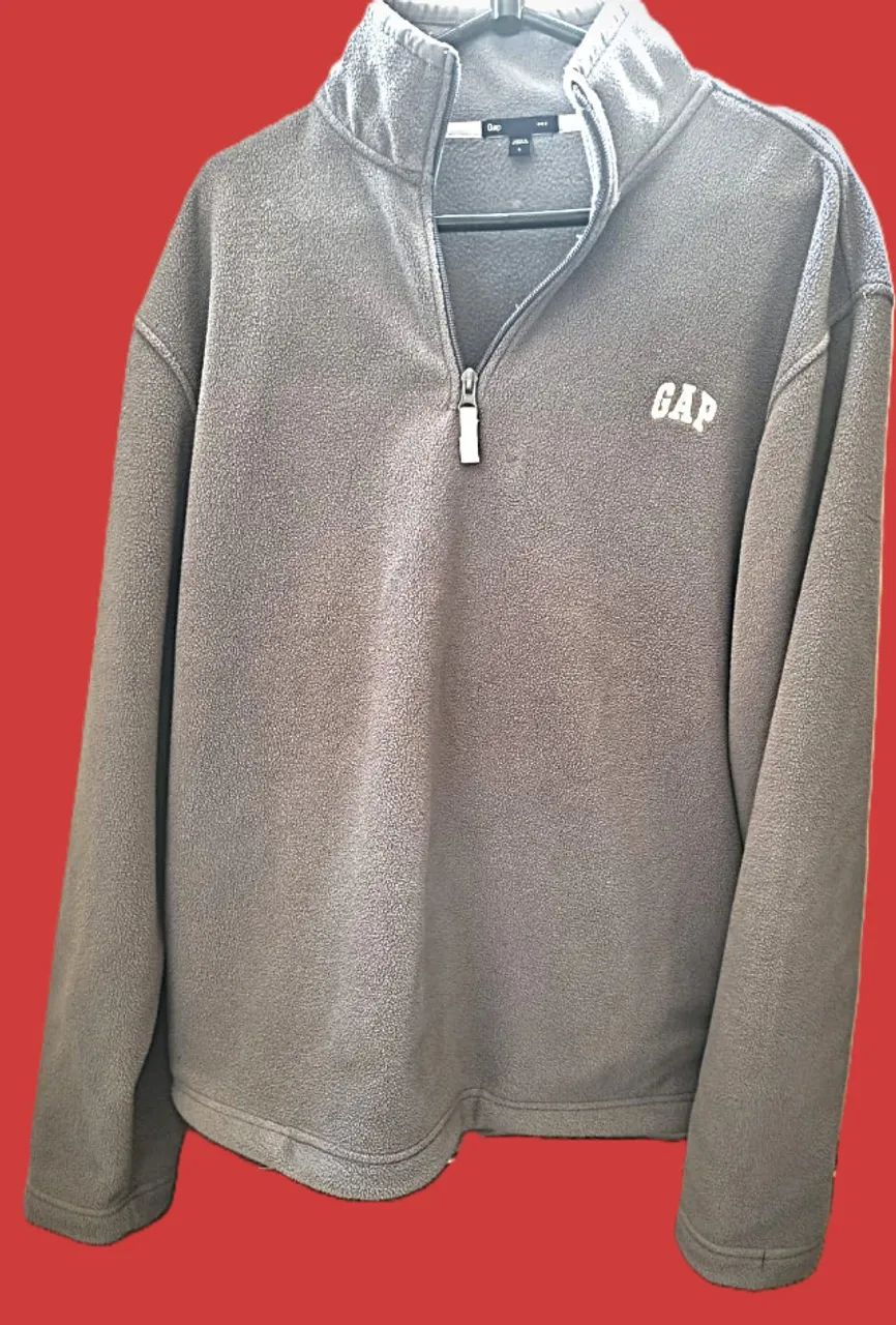 Blusa Moletom Fleece GAP Cinza