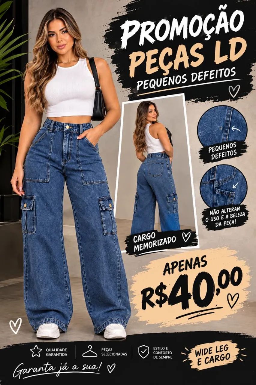 Calça ld do tamanho 34 ao 46