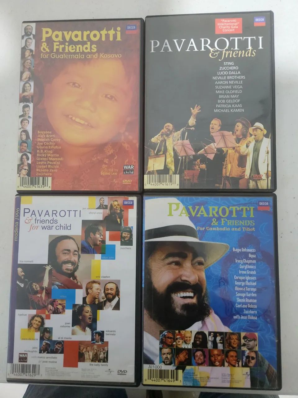 4 DVDs Coleção Luciano Pavarotti com Famosos 