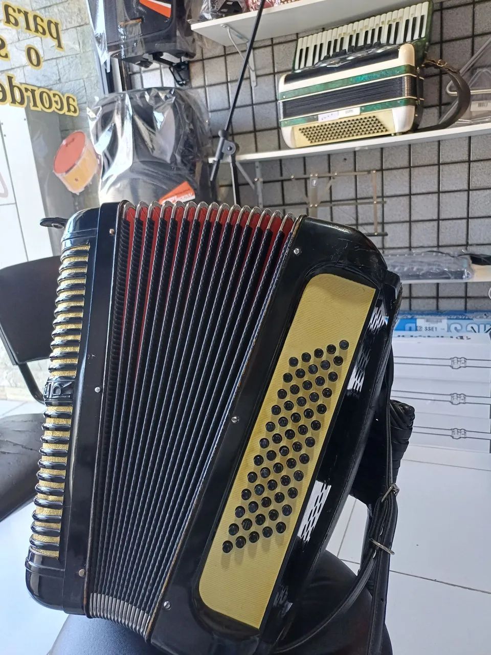 Acordeon Honner de 60 Baixos Eletrificado - Foto 5