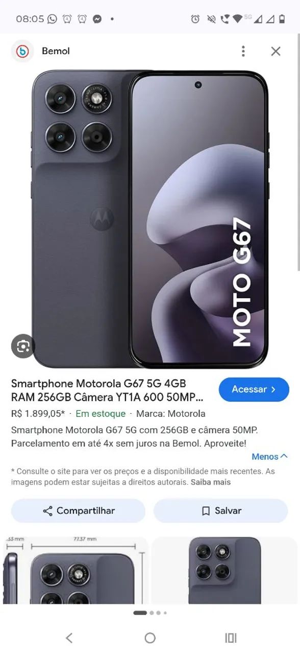 Celular moto G7 1 mês de uso