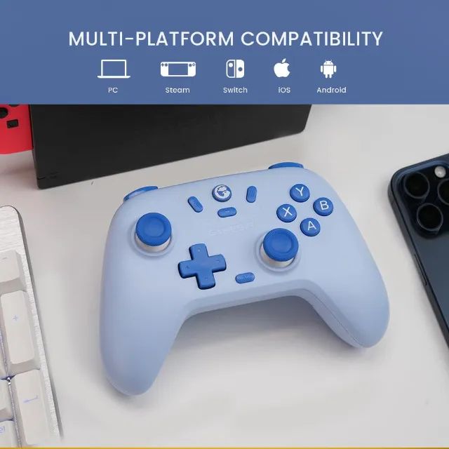 Controle Sem Fio Bluetooth Gamesir T4 Nova Lite, Azul, para PC, Notebook, Android e Switch - Foto 3