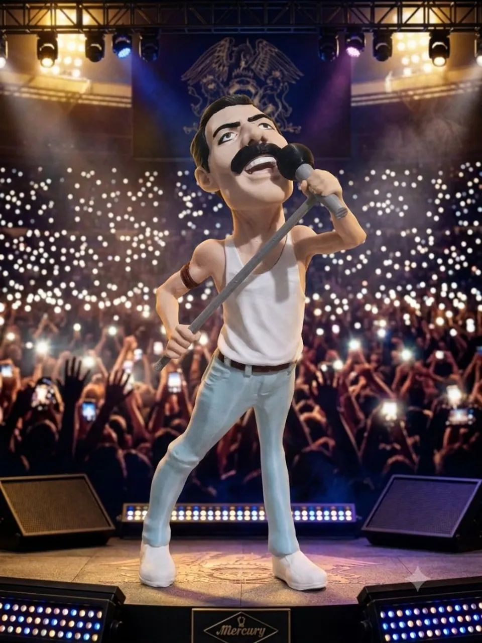 Boneco Freddie Mercury Colecionável - Miniatura Queen