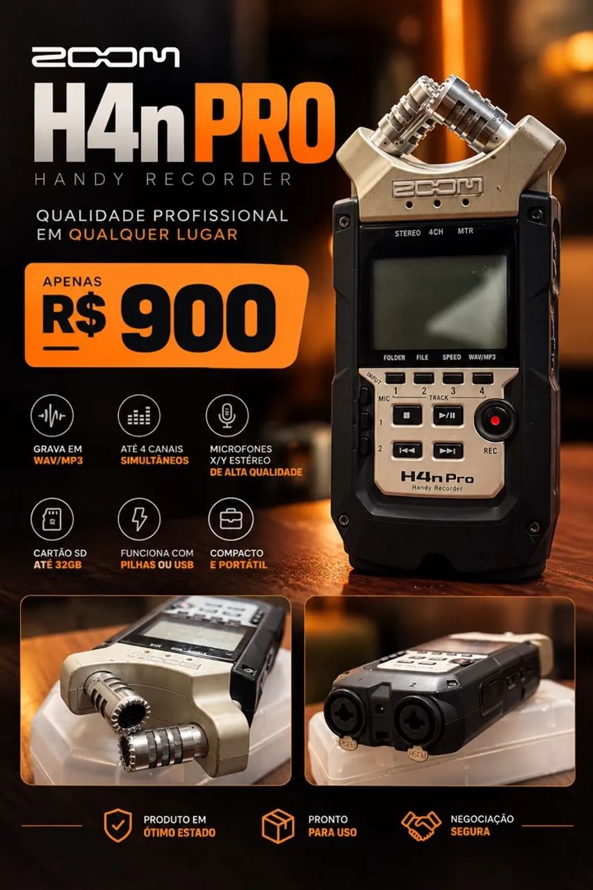 GRAVADOR ZOOM H4N PRO  - Foto 4