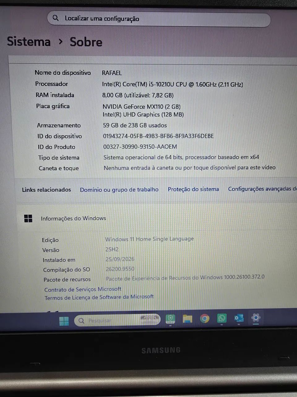 Samsungbook core i5 10ger 8gb ssd 256 placa de vídeo gforce 2gb - Foto 4