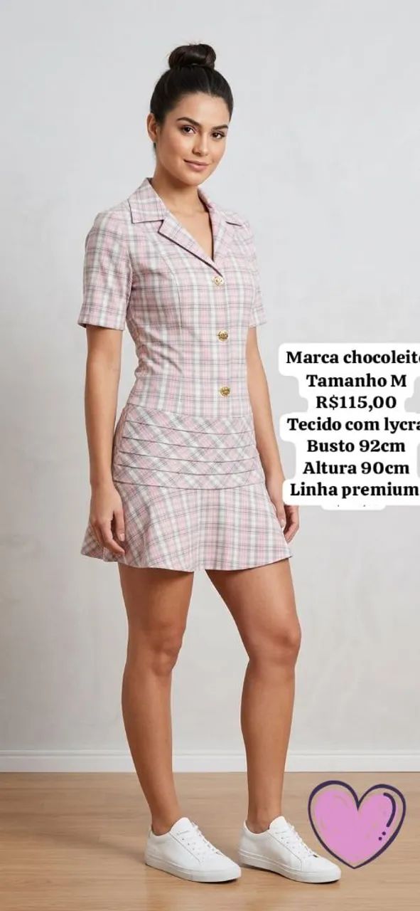 Macacão e vestidos xadrez linha premium confort  - Foto 5
