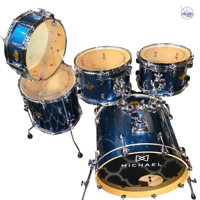 BATERIA MICHAEL LEGACY BIRCH Shell Pack, Blue Sparkle - Nova, Envio - Foto 3