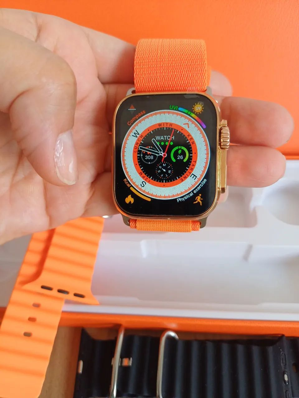Smartwatch ultra dourado  - Foto 5