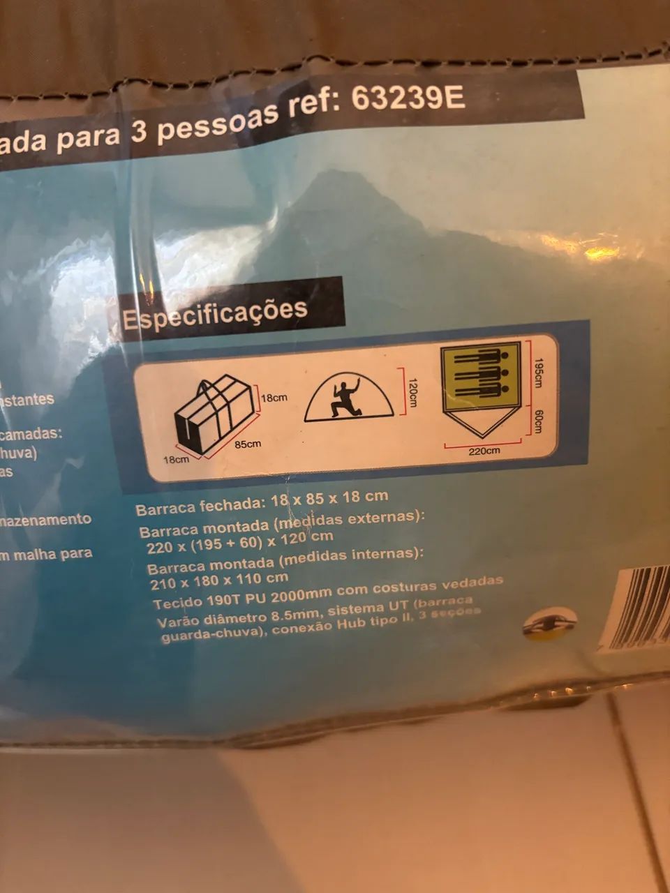 Barraca para acampamento 3 lugares - Foto 3