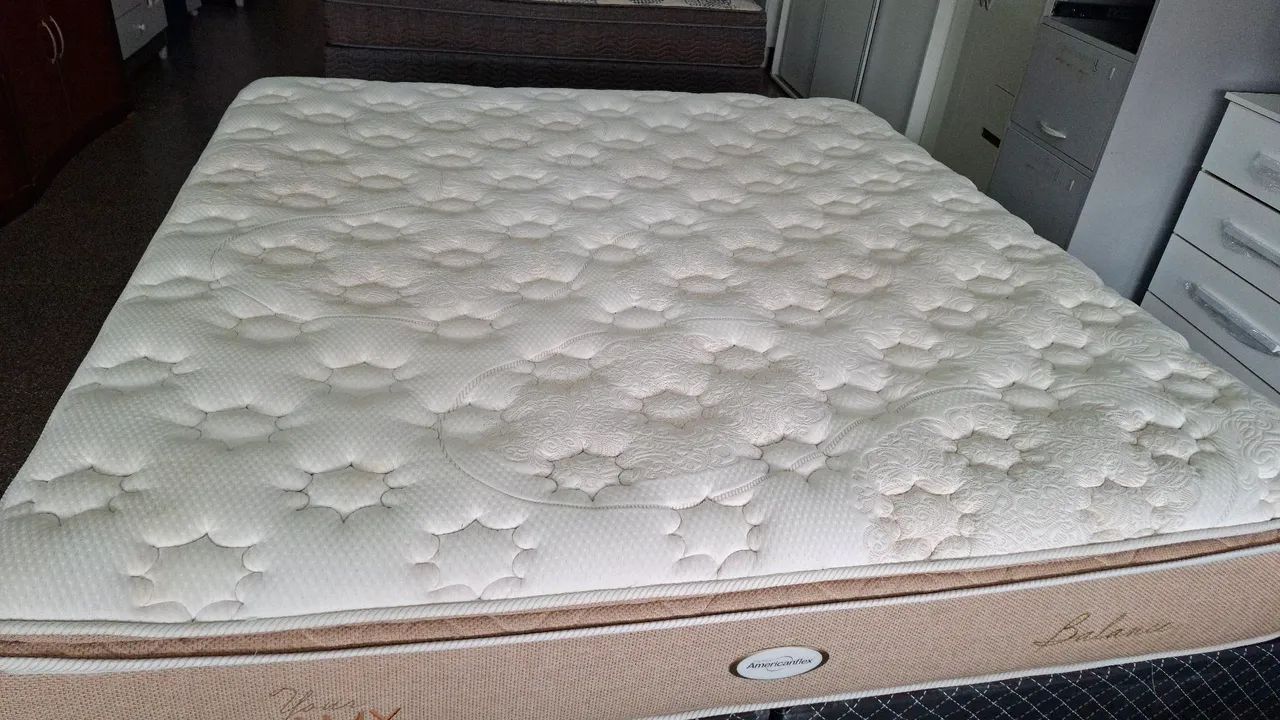 Cama box super king size americaflex  molas ensacadas bambu 