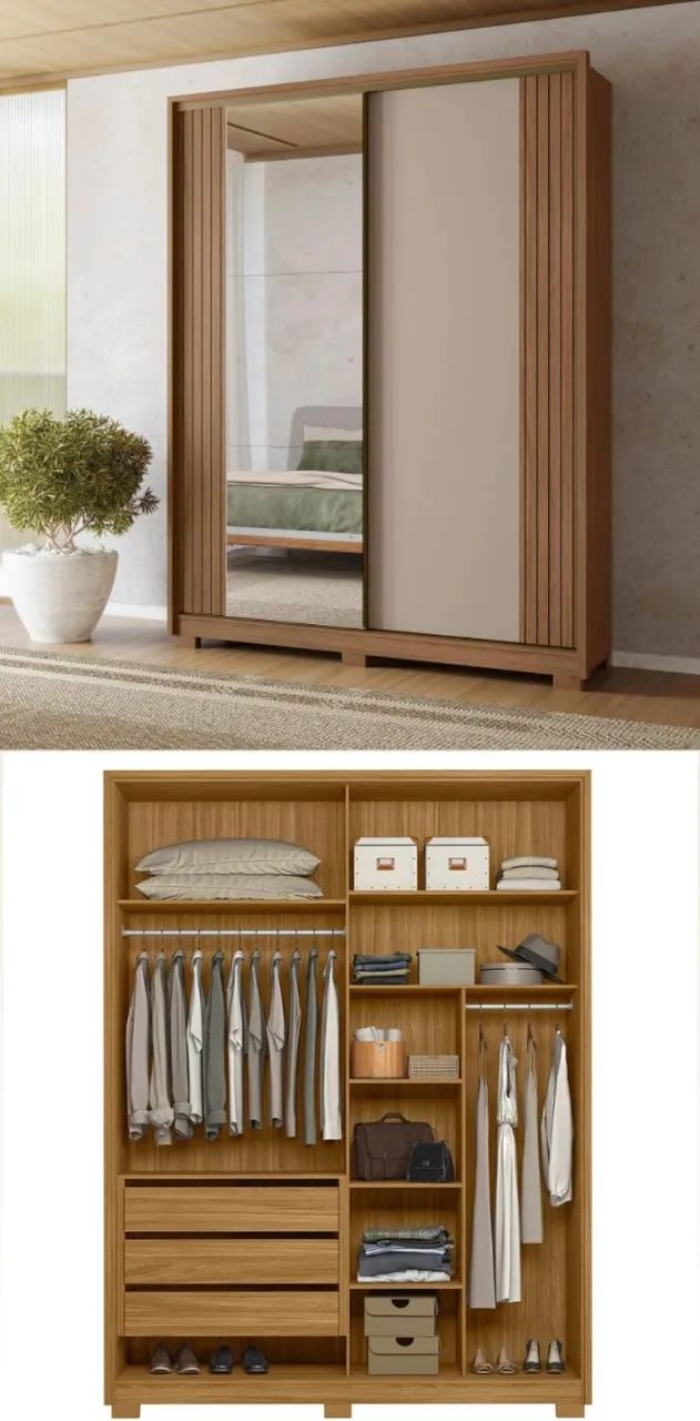 Guarda Roupa 2 portas de correr, 1,75cm