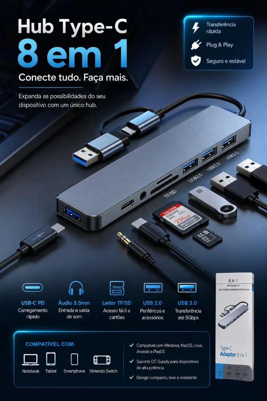 Hub usb tipo c 