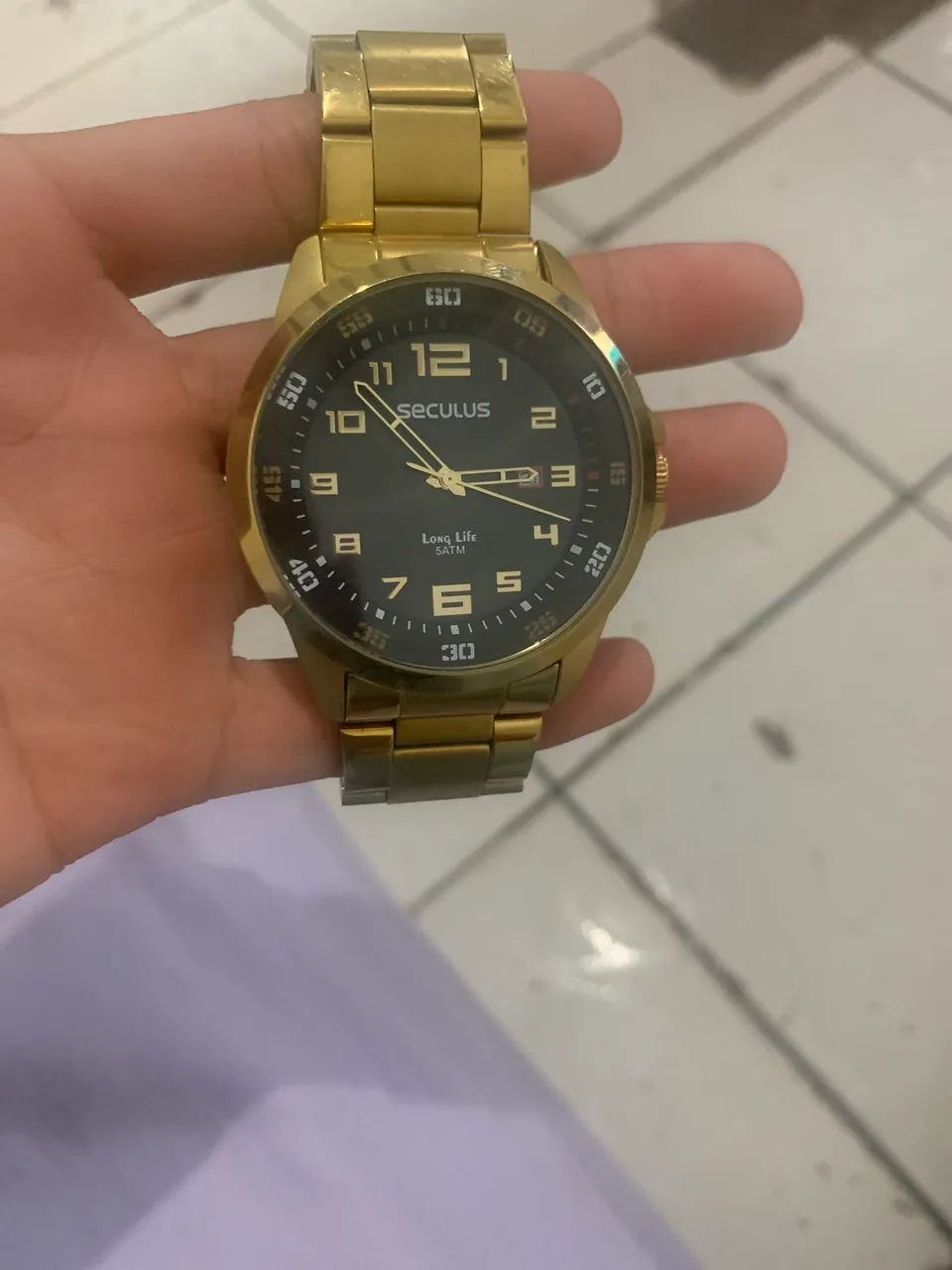 Este é um relógio Seculus masculino modelo Long Life 44011GPSVDA3