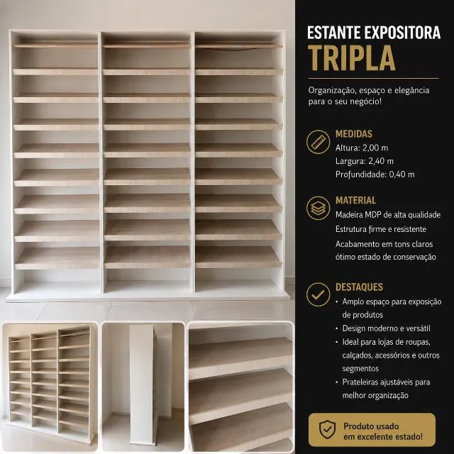 Estante Expositora para Loja em MDF - Excelente Estado