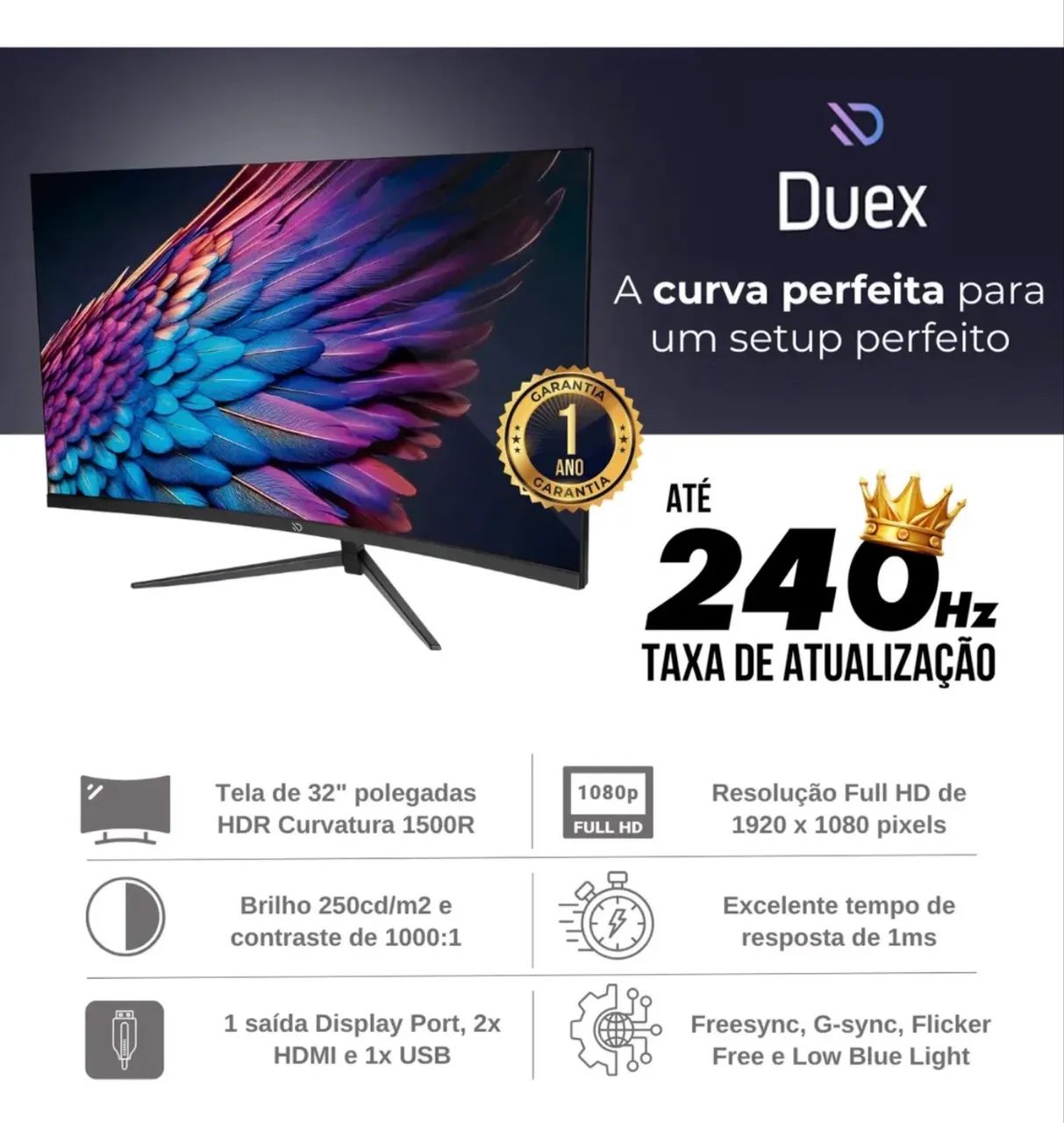 Monitor Gamer Curvo 32? 240Hz - Foto 5