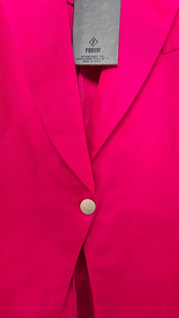Blazer Feminino Linho Rosa FORUM - Foto 3