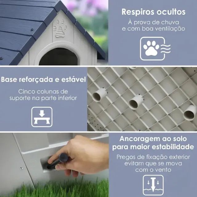 Casa Casinha para Cachorro Extra Grande Resistente Impermeável Fácil Montagem Syberflex - Foto 3