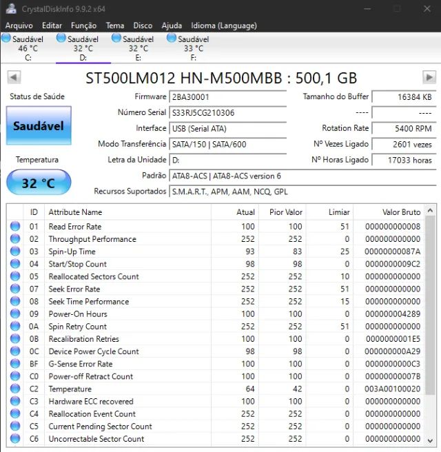 HD Notebook 500GB - Testado e Saudável - Foto 2