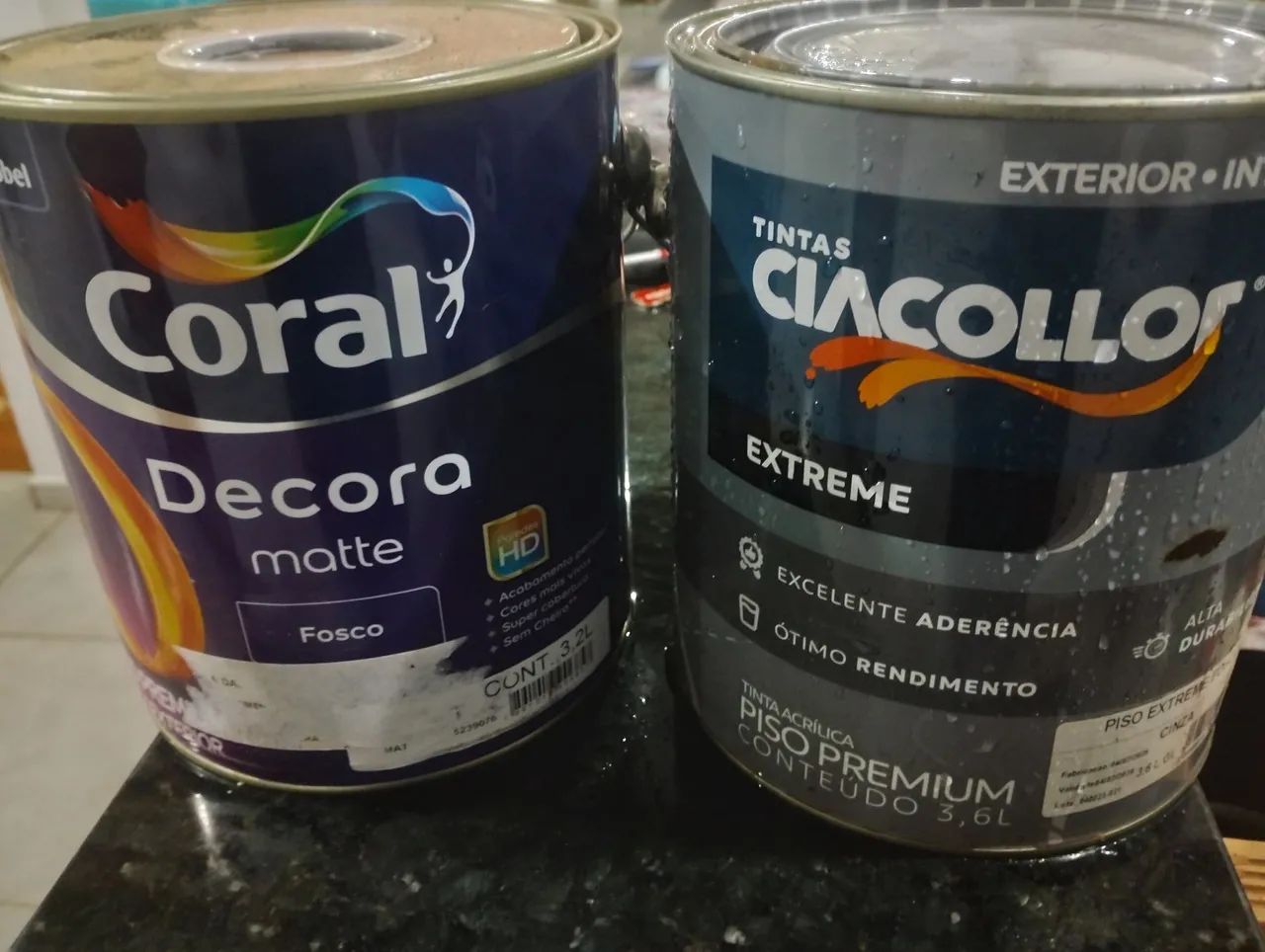 Black and gray paint for sidewalks.