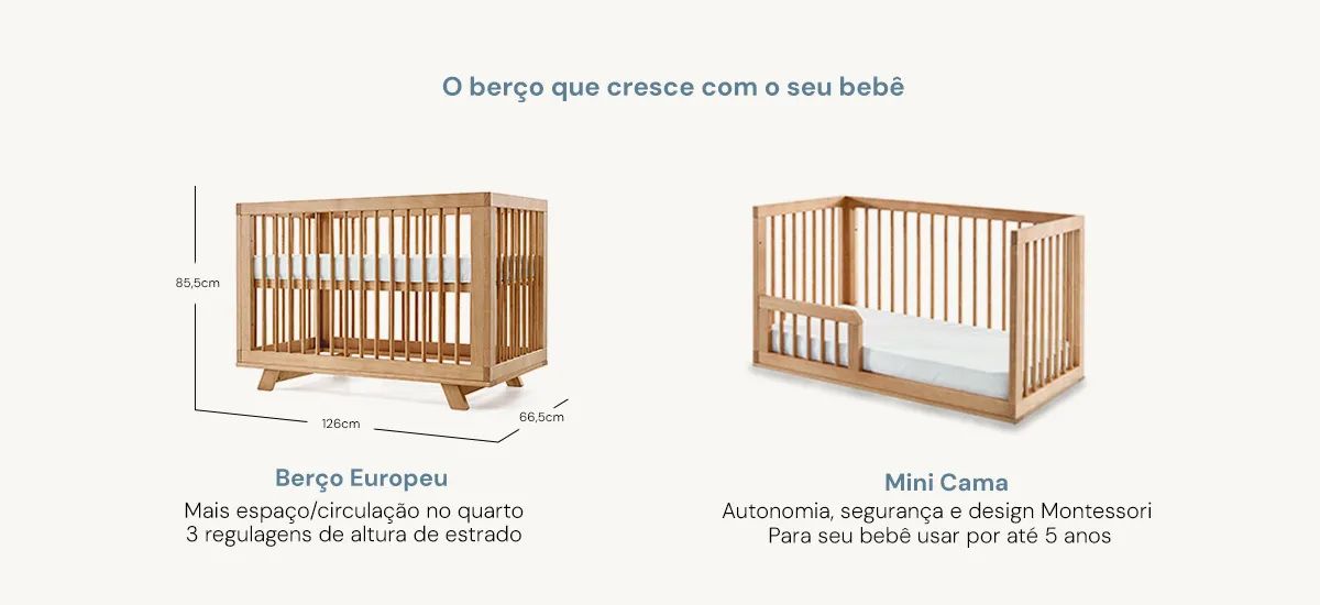 Berço Cama Kaike em madeira maciça - Premium65573825973505122