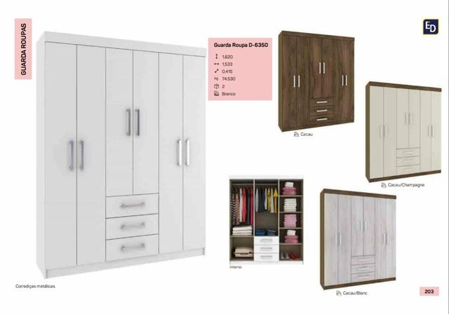 Promoção // Guarda Roupa Cacau 6 portas 3 gavetas