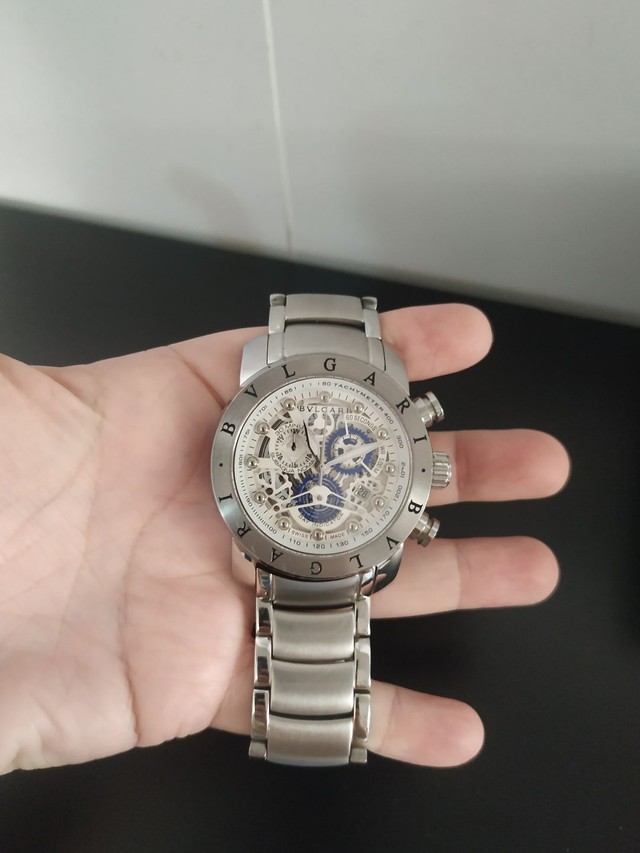 relogio bvlgari masculino prata