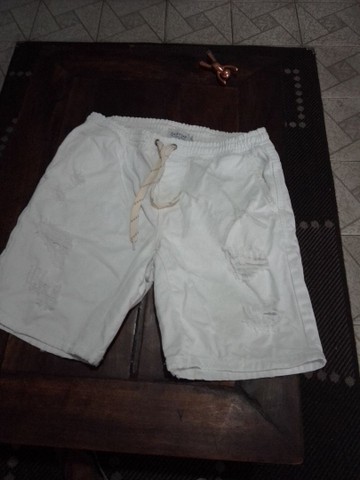 Bermuda Denin Jeans  branca. G. Excelente  - Foto 3
