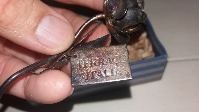 Rosa souvenir espessurado em prata hotel Terraço Italia - Foto 5