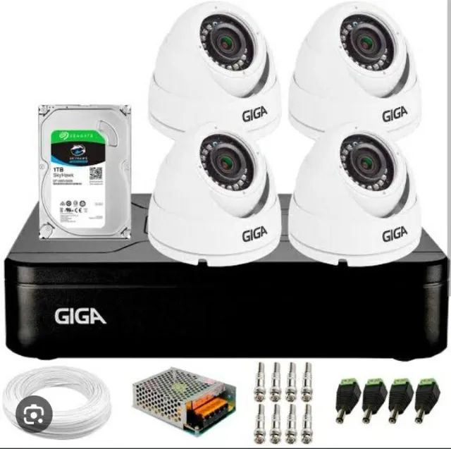 Kit Completo de Monitoramento com 2 Câmeras Open HD Giga Security